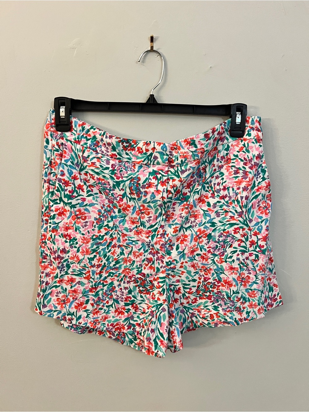 J.Crew Floral Linen-Blend Elastic-Back Shorts Sz 12